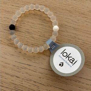 Lokai Bracelet Sz M with Translucent, Black, and White Beads